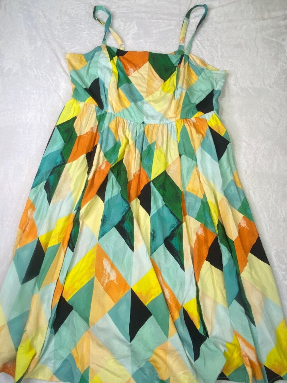 Torrid Midi Challis Smocked Sleeveless Sundress Multi Plus Size 2 2X 18/20